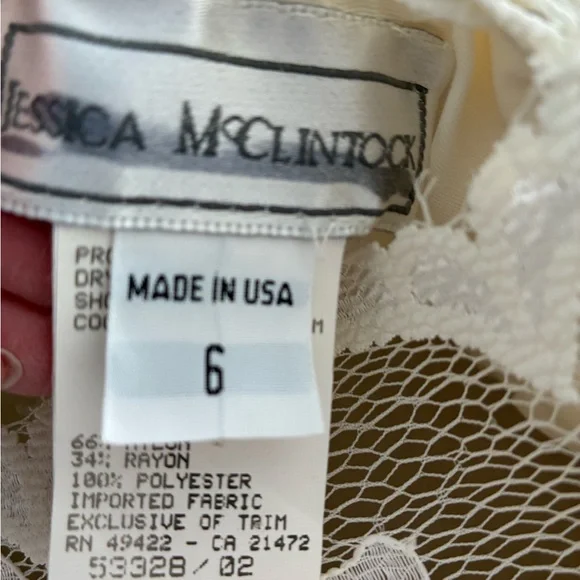 Jessica McClintock Ivory Peplum Midi Dress Halter Lace Sleeveless - Picture 2 of 7